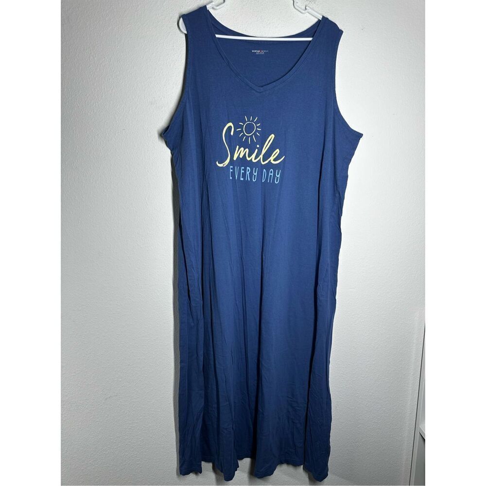 Avenue Body Cotton Blend Sleeveless Maxi Dress Sz 26/28 Blue See Description